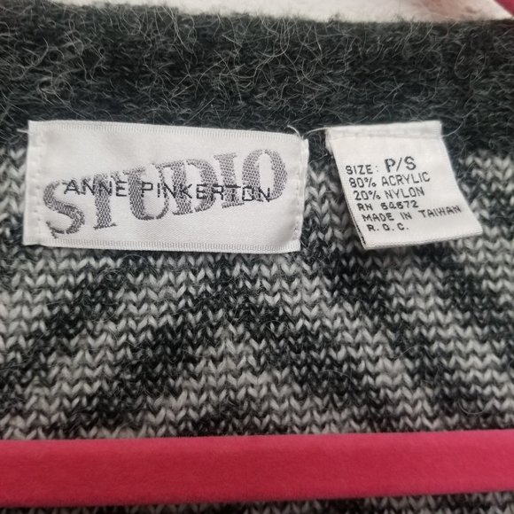 ANNE PINKERTON STUDIO Cozy Vintage Oversized Sweater XL Chevron - Picture 6 of 8